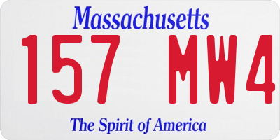 MA license plate 157MW4