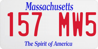 MA license plate 157MW5