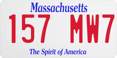 MA license plate 157MW7