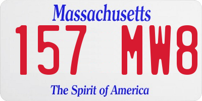 MA license plate 157MW8