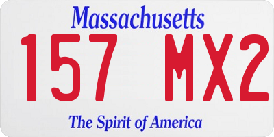MA license plate 157MX2