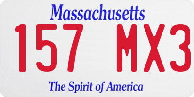 MA license plate 157MX3