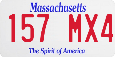 MA license plate 157MX4