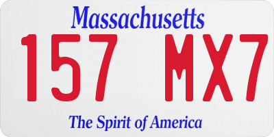 MA license plate 157MX7