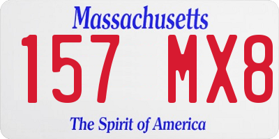 MA license plate 157MX8