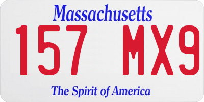 MA license plate 157MX9