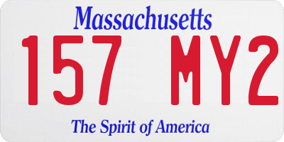 MA license plate 157MY2
