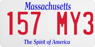 MA license plate 157MY3