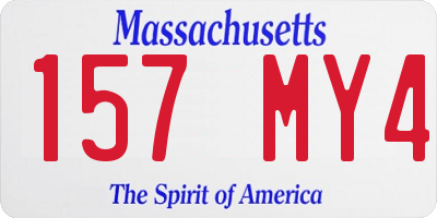 MA license plate 157MY4