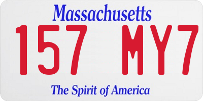 MA license plate 157MY7