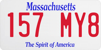 MA license plate 157MY8