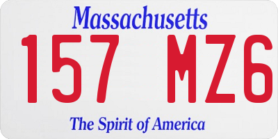 MA license plate 157MZ6