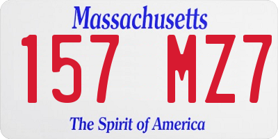 MA license plate 157MZ7
