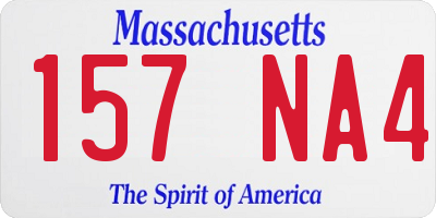 MA license plate 157NA4