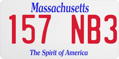 MA license plate 157NB3