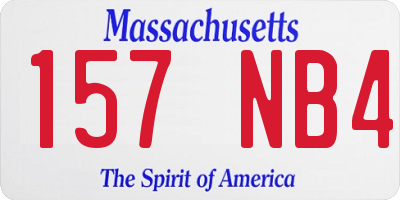 MA license plate 157NB4