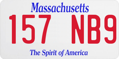 MA license plate 157NB9