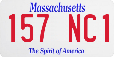 MA license plate 157NC1