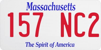 MA license plate 157NC2