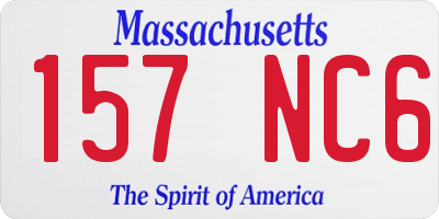 MA license plate 157NC6