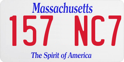 MA license plate 157NC7