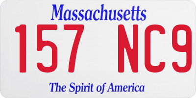 MA license plate 157NC9