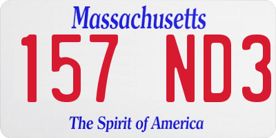 MA license plate 157ND3
