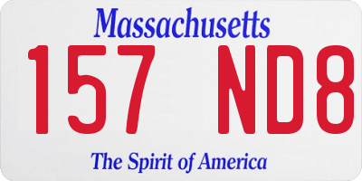 MA license plate 157ND8