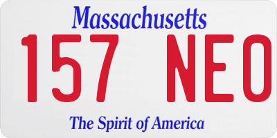 MA license plate 157NE0