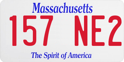 MA license plate 157NE2