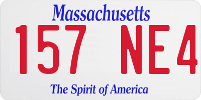 MA license plate 157NE4