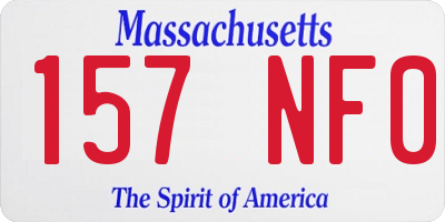 MA license plate 157NF0