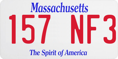 MA license plate 157NF3