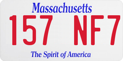 MA license plate 157NF7