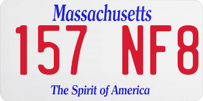 MA license plate 157NF8