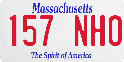 MA license plate 157NH0