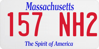 MA license plate 157NH2