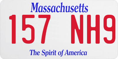 MA license plate 157NH9