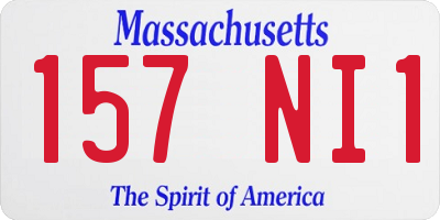 MA license plate 157NI1