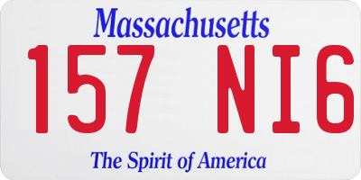 MA license plate 157NI6