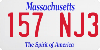 MA license plate 157NJ3