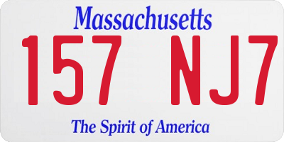 MA license plate 157NJ7