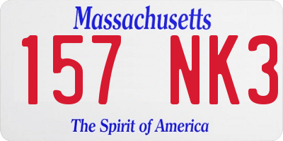 MA license plate 157NK3
