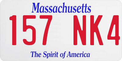 MA license plate 157NK4