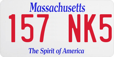 MA license plate 157NK5
