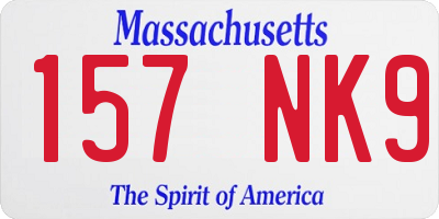 MA license plate 157NK9
