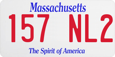 MA license plate 157NL2