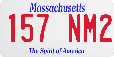 MA license plate 157NM2