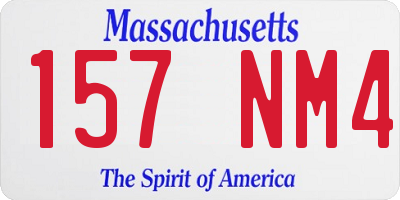 MA license plate 157NM4