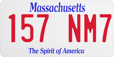 MA license plate 157NM7